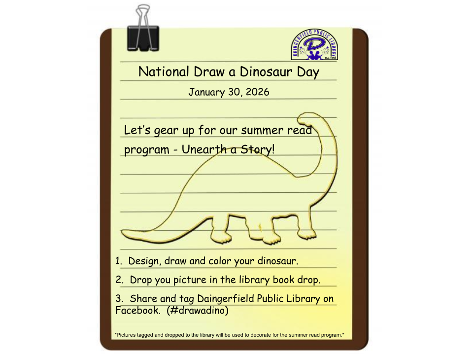 national draw a dinosaur day community activity