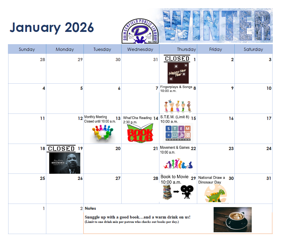 calendar of events in January