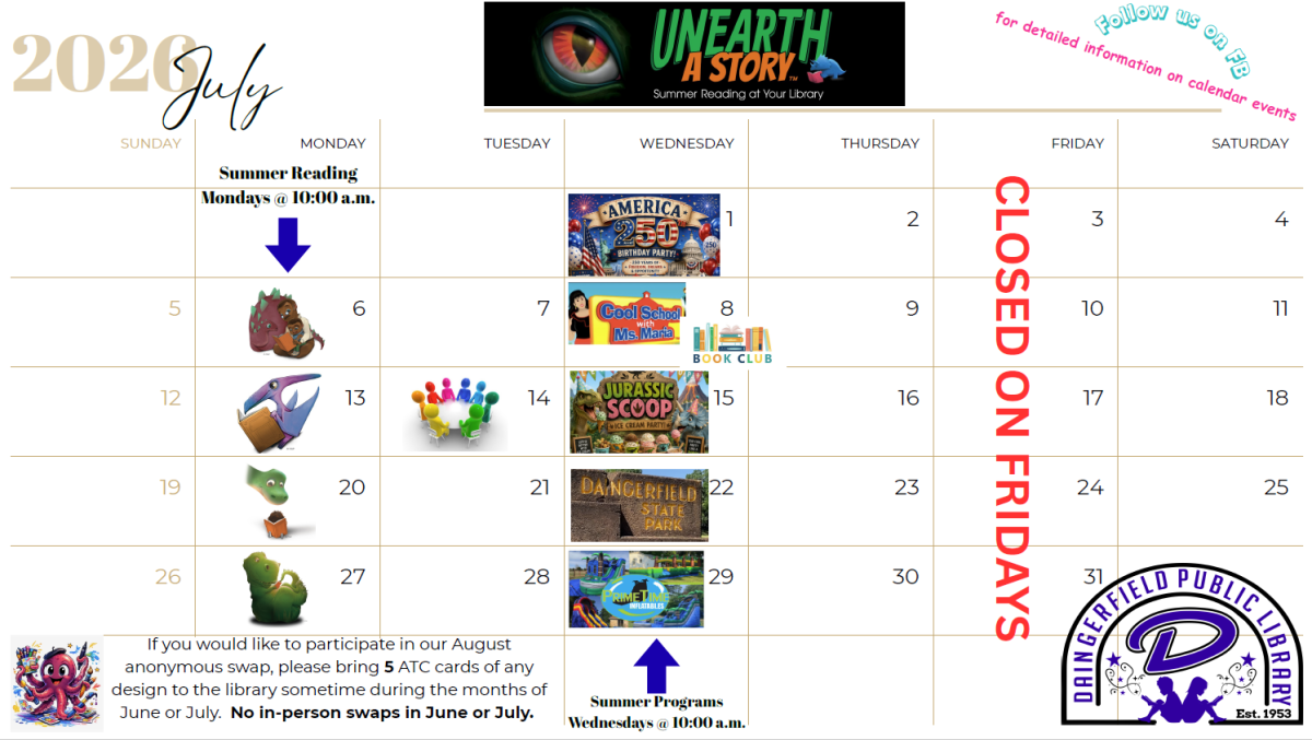 events hosted at the library in July