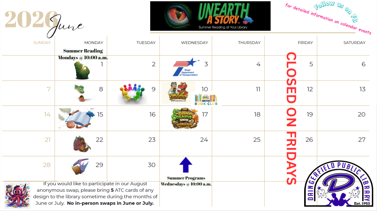 events hosted at the library in June