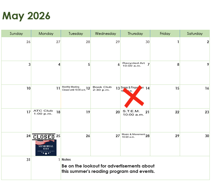 events the month of May